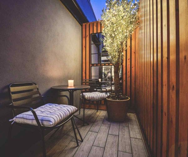Outside seating area for guests
