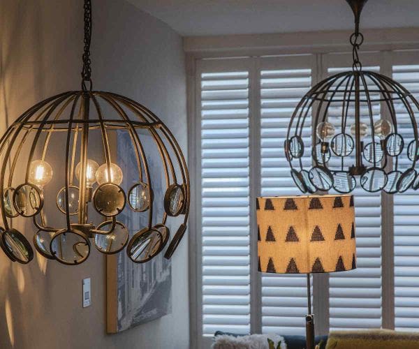 Lamps hanging from the ceiling